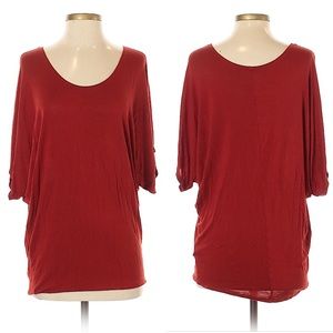 4/$15🌻 LYSS LOO Size S Oversized Blood Orange Top